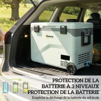 Outsunny Réfrigérateur de Voiture à Compression 42,5 L avec Contrôle via Application, -20 °C à 20 °C, Vert(m-6)