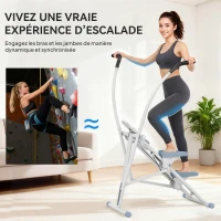 SPORTNOW Stepper escalier pliable climber stairmaster pour exercice de gym à domicile pédales réglables écran LCD 85x80x142cm blanc(m-4)