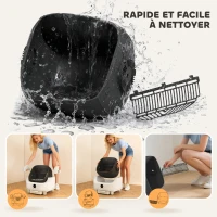 PawHut Litière chat autonettoyante bac à litière pour chat automatique ouvert isolation des odeurs/protection de sécurité blanc(m-7)