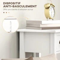 HOMCOM Lot de 2 tables d'appoint Table de Chevet style sophistiqué avec tiroir, étagère inférieure, 30 x 30 x 75 cm, blanc(m-6)