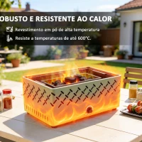 Outsunny Barbecue a Carvão 45,5x29x21 cm com Ventilador Integrado, Temperatura Ajustável e Bandeja de Carvão, Verde-Claro(m-6)