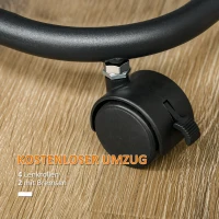 HOMCOM Servierwagen mit 4 Ebenen drehbar Küchenwagen mit Rollen Drahtkorb Rollwagen mit oberen Regal 33x33x77 cm Schwarz(m-6)