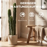 HOMCOM Kunstpflanze Kaktus Pflanzen groß 95 cm mit Topf wie echt für Zuhause, Büro, Grün(m-5)