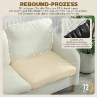 HOMCOM Sofa 2 Sitzer kleine Couch mit Sherpa-Fleece-Optik 137 cm für Wohnzimmer Cremeweiß(m-6)