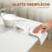 HOMCOM Mobiler Klapptisch mit 6 Rollen und Bremsen, faltbarer Küchen-Esstisch für kleine Räume, Weiß(m-7)