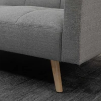 HOMCOM 2 in 1 Schlafsofa 205 x 88 cm Sofa mit Bettfunktion, Couch mit Sitzkissen, Leinenoptik Grau(m-9)