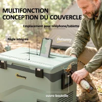 Outsunny Réfrigérateur de Voiture à Compression 42,5 L avec Contrôle via Application, -20 °C à 20 °C, Vert(m-8)
