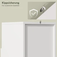 HOMCOM Badezimmerschrank Schmal Badschrank mit Verstellbaren Ablagen, offenem Fach 30 x 30 x 71,5 cm Weiß(m-7)
