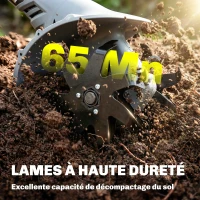 Outsunny Motobineuse sans Fil Motoculteur Électrique 18V 355W avec 2 Batteries 4,0Ah Léger et Anti-mal de Dos, Largeur 20cm Gris(m-7)