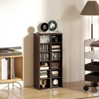 HOMCOM Lot de 2 étagères colonnes armoire de rangement CD-DVD 12 compartiments 21 x 22,5 x 88,5 cm capacité 204 CD marron(m-9)