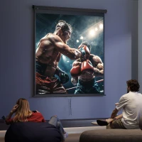 HOMCOM Écran de projection TV et Home Cinema de 99 Pouces vidéo projecteur 1:1 4K HD, 178L x 178H cm(m-10)