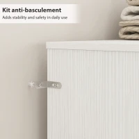 HOMCOM Tête de lit sur pied avec rangements, accessoire de lit 4 compartiments ouverts, 160 x 20,2 x 108,2 cm, blanc(m-5)