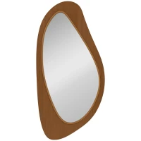 HOMCOM Wandspiegel Fenster Spiegel mit Kieferfurnierrahmen für Schlafzimmer Wohnzimmmer, 91,5 x 45 x 3 cm, Naturholz(m-1)