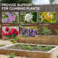 Outsunny Zestaw 6 podpór do roślin, kratka ogrodowa, stabilne wsparcie(m-4)