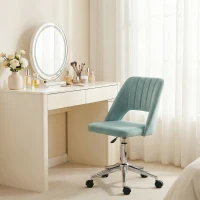 Vinsetto Höhenverstellbarer Schreibtischstuhl mit Rollen, 360° drehbar, Jakobsmuschel-Form, Schaumstoff, 49 x 60 x 79-91 cm, Grün(m-9)