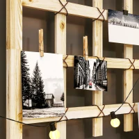 Outsunny Jardinière avec treillis, bac à fleurs avec roues, pour plantes grimpantes, bois massif, 82,5x35x186cm, bois naturel(m-7)