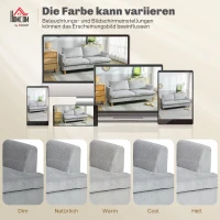 HOMCOM 3-Sitzer-Sofa, Couch mit Armlehnen Gepolstert Polstersofa mit Kordoptik für Wohnzimmer Hellgrau(m-8)