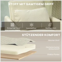 HOMCOM Schlafsessel 3 in 1 Umwandelbarer Sessel mit Bettfunktion, Breiter Sitzfläche für Wohnzimmer, Beige(m-6)