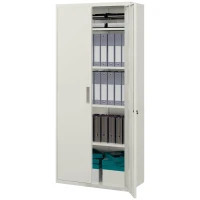 HOMCOM Aktenschrank, Büroschrank, 5 Regale, Metall, 80B x 40T x 180H cm, Weiß(m-10)