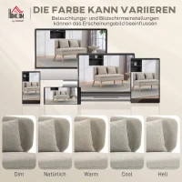 HOMCOM 2-Sitzer-Sofa, kleines Chenille-Sofa mit Flügelrücken, dickem Sitz, Gummibaumholzfüßen, Beige(m-7)