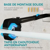 HOMCOM Support de réparation de vélo réglable en hauteur, pince rotative 360°, charge max. 25kg, 41-60x13x13cm, noir(m-5)