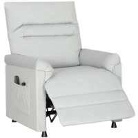 HOMCOM Fauteuil relax électrique massant et chauffant, fauteuil inclinable, repose-pieds, moteur silencieux, 82x99x106cm, gris(m-1)