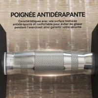 HOMCOM Lot de 2 Haltères hexagonaux 25 kg en fonte caoutchouté pour maison bureau gym à domicile, noir(m-5)