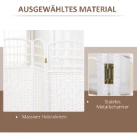 HOMCOM Paravent 4-teilig 160 x 170 cm Faltbar Raumteiler Trennwand aus Wellenfaser Trennwand für Wohnzimmer(m-5)
