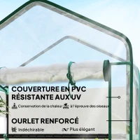 Outsunny Serre de jardin PVC avec étagères 5 niveaux, serre de balcon, châssis en acier, porte zippée, 90x49x193cm, transparent(m-6)