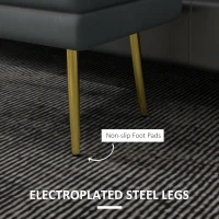 HOMCOM Ławka Tapicerowana z Przestrzenią do Przechowywania, Drewno Lite, 79,5 cm x 37,5 cm x 43 cm, Ciemnoszary(m-7)