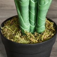 Outsunny Künstliche Palme 125cm Groß Kunstpflanze mit 18 Palmenwedel im Topf für Wohnzimmer Balkon(m-8)