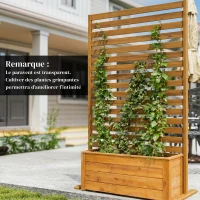 Outsunny Brise-vue Bois à Lamelles Claustra Paravent Extérieur Autoportant pour Jardin Terrasse 80x40x170cm Marron(m-9)