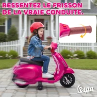 AIYAPLAY Moto électrique enfants 6 V, voiture électrique enfants avec Roues d'Apprentissage, pour 2-6 Ans, 71 x 37 x 52 cm, Rose(m-5)