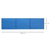 Outsunny Windbescherming Camping Windscherm met 4 Stalen Stangen Draagtas voor Strand, Camping, Tuin 540 x 150 cm Blauw(m-3)