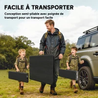 Outsunny Ensemble table pliante et bancs de pique-nique 180 cm avec poignées de transport, noir(m-5)