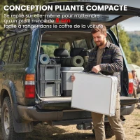 Outsunny Armoire de Camping Pliante en Aluminium avec Rangement pour Pique-nique, Barbecue, Extérieur, 120x47x70cm, Argent(m-7)