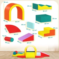 AIYAPLAY Parcours motricité bébé 10PCS, module motricité bébé en mousse EPE avec housse en revêtement PU, multicolore(m-3)