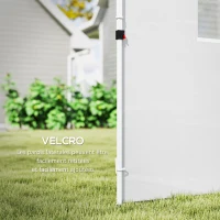 Outsunny Parois latérales pour tonnelle 3 x 3 m panneaux pour pavillon avec fenêtre lot de 2 tissu Oxford blanc(m-5)