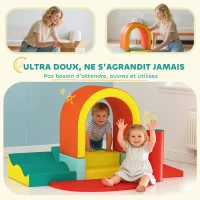 AIYAPLAY Parcours motricité bébé 10PCS, module motricité bébé en mousse EPE avec housse en revêtement PU, multicolore(m-5)
