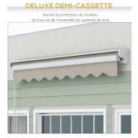 Outsunny Store banne électrique et Manuel rétractable 250L x 200l cm télécommande fournie alu. Polyester Haute densité, crème(m-5)