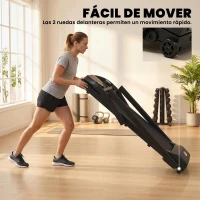 HOMCOM Cinta de Correr para Casa 1-12 KM/H 1,5HP con 12 Programas Ruedas Pantalla LED y Soporte para Móvil para Hogar Oficina(m-7)