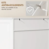 HOMCOM Meuble à chaussures 20 paires, armoire à chaussures avec 2 portes persiennes, tiroir et étagères réglables, blanc(m-7)