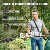 Outsunny Motosierra Telescópica a Batería, 1.94m-2.56m con Lubricación Automática(m-4)