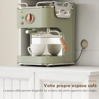 HOMCOM Buffet haut cuisine armoire de cuisine 4 portes 8 porte-épices plan de travail étagère réglable 60x39,5x179,6cm blanc(m-6)