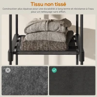 HOMCOM Armoire de rangement, penderie en tissu avec barre de suspension et étagères, 182 x 43 x 185 cm, noir(m-6)