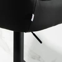 HOMCOM Lot de 2 tabourets de bar chaises de bar hauteur réglable tissu effet lin et base en acier 52,5 x 53 x 86,5-108 cm gris(m-9)