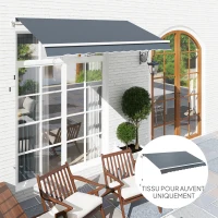 Outsunny Toile de Rechange Store Banne avec Lambrequin, Déperlante, Toile de Remplacement pour Store, Compatible 3 x 2,5 m, Gris(m-10)