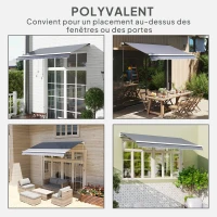 Outsunny Toile de Rechange Store Banne avec Lambrequin, Déperlante, Toile de Remplacement pour Store, Compatible 3 x 2,5 m, Gris(m-6)