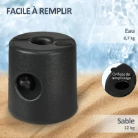 Outsunny Lot de 4 Pieds de tonnelle pop-up remplis d'eau ou de sable pieds de sol pour pavillon en HDPE avec vis de sécurité(m-5)
