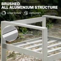 Outsunny 4 Seater Garden Furniture Set, Extra Wide Deep Garden Sofa Set with Olefin Cushions, Brushed Aluminium Frame, Dark Grey(m-6)